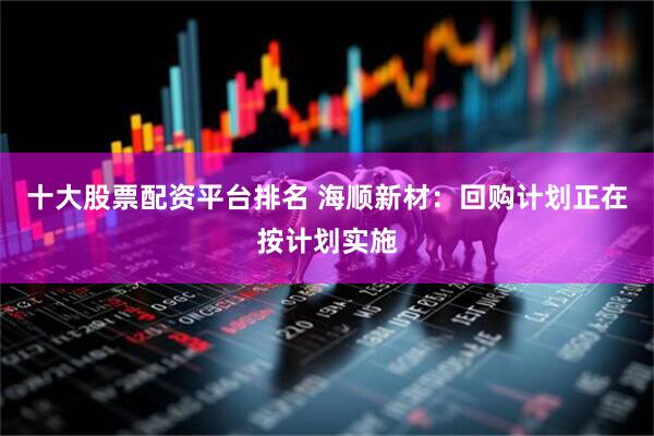 十大股票配资平台排名 海顺新材：回购计划正在按计划实施